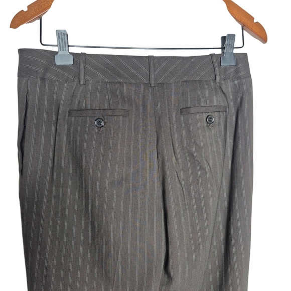 Ann Taylor Brown Pinstripe Wool Blend Dress Pants Size 4 - Picture 5 of 7